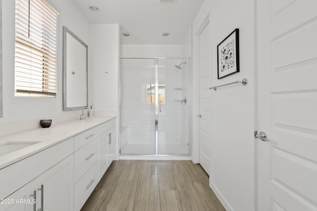 2204 E Kelly Dr, Gilbert, AZ 85298 - full bath featuring double vanity, a sink, and a shower stall