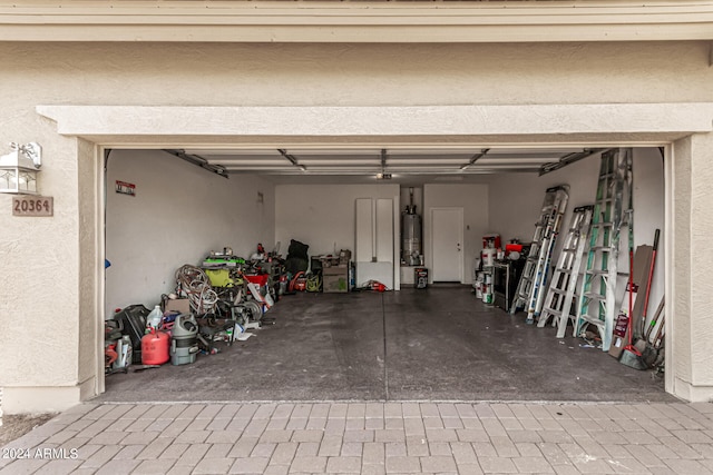 garage with water heater