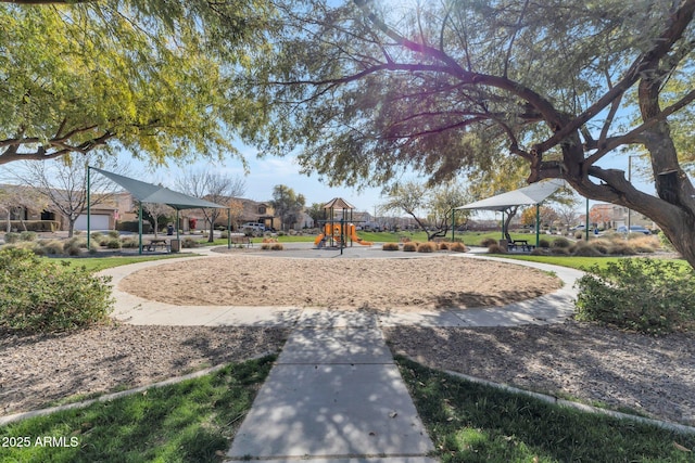 surrounding community featuring a playground