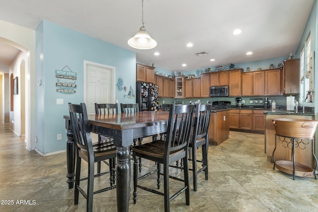 view of dining room