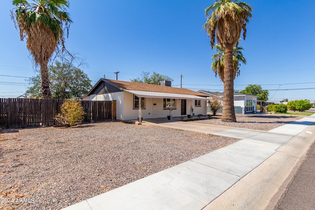 view of single story home