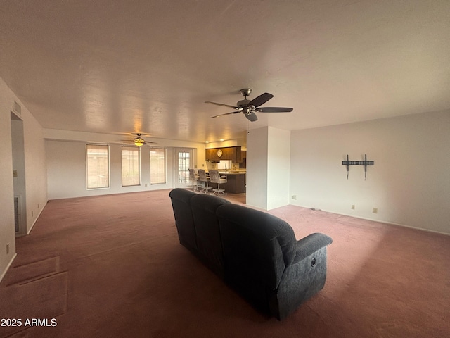 4537 E Emelita Ave, Mesa, AZ 85206 - living area featuring visible vents, ceiling fan, and carpet floors