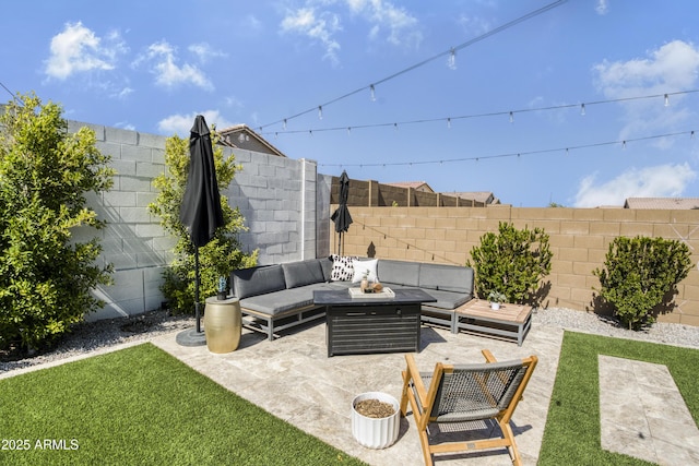 17976 W Ashley Dr, Goodyear, AZ 85338 - fenced backyard featuring an outdoor hangout area and a patio