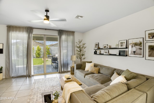 17976 W Ashley Dr, Goodyear, AZ 85338 - tiled living area featuring a ceiling fan