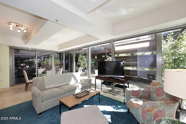 view of tiled living room