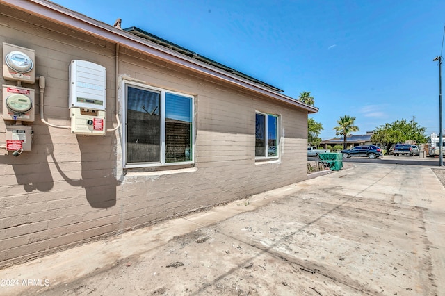 view of home's exterior with a patio