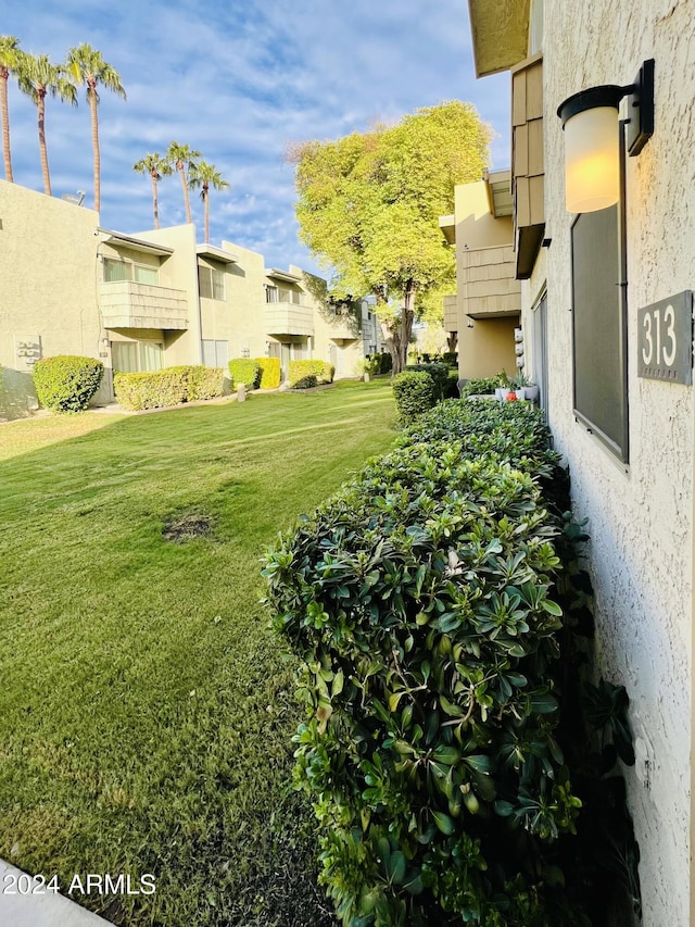 view of yard featuring a residential view