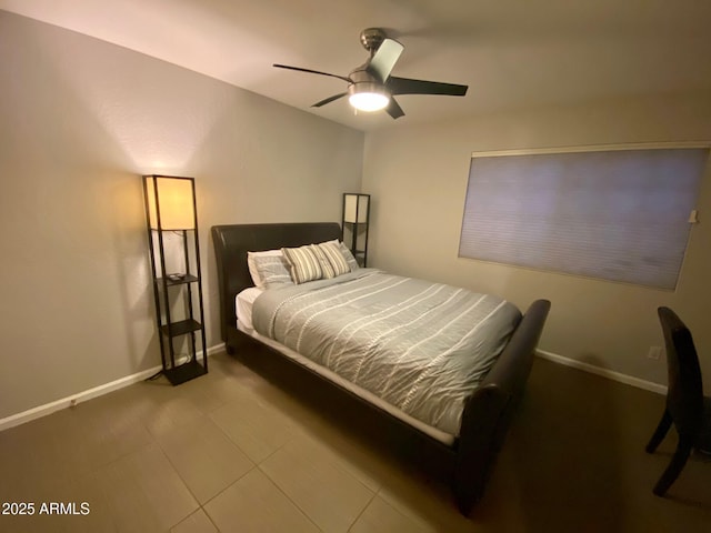 bedroom featuring ceiling fan