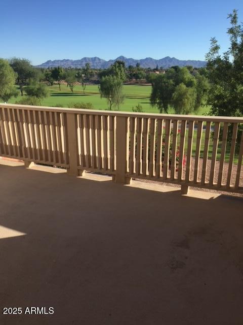 balcony with a mountain view