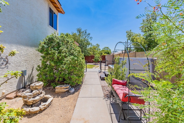 view of yard featuring fence