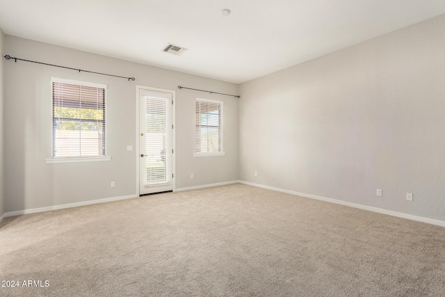 spare room featuring light carpet and a healthy amount of sunlight