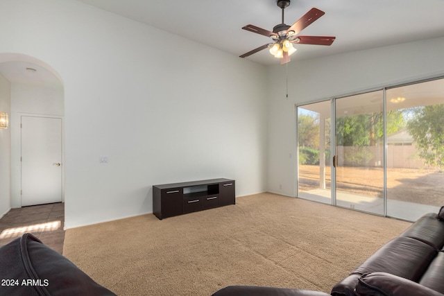 10735 W Bermuda Dr, Avondale, AZ 85392 - carpeted living area featuring a ceiling fan