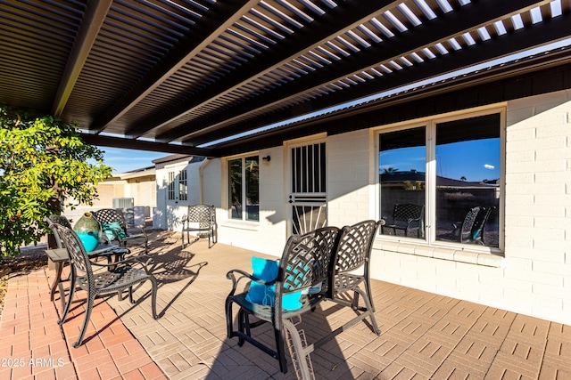 view of patio / terrace with a pergola