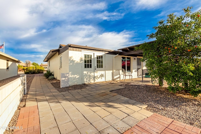 exterior space with a patio