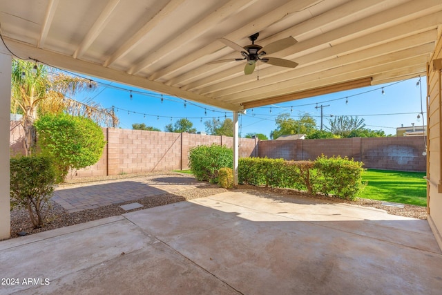 view of patio / terrace with ceiling fan