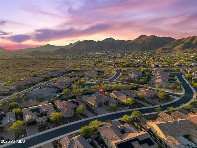 10778 N 137th St, Scottsdale, AZ 85259 - aerial view at dusk of a residential view and a mountain view