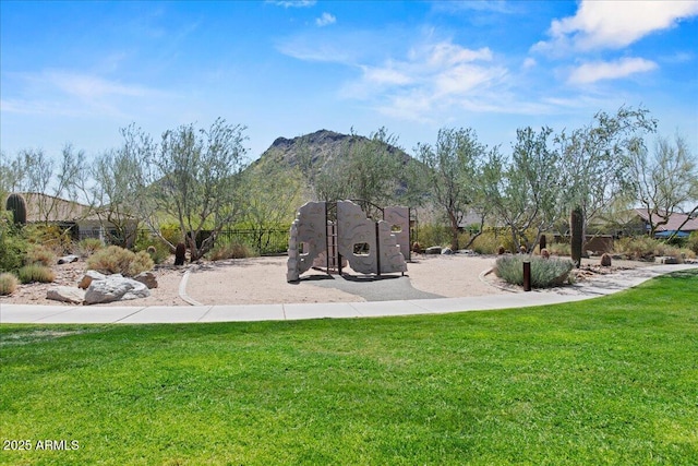 10778 N 137th St, Scottsdale, AZ 85259 - view of jungle gym featuring a mountain view and a yard