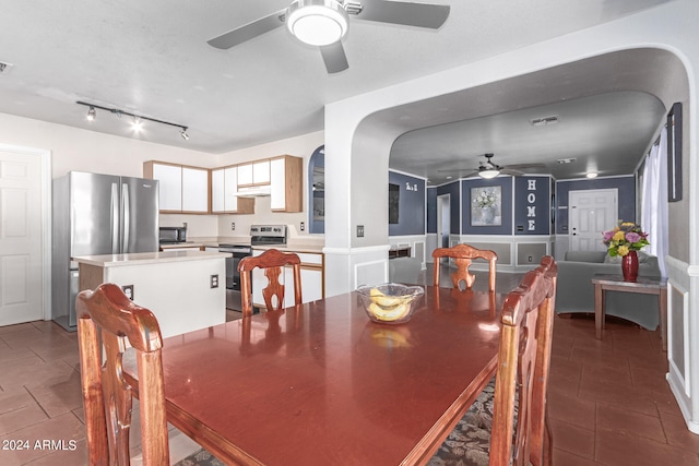 view of tiled dining room