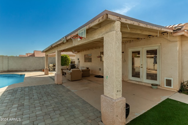 exterior space featuring french doors and a patio