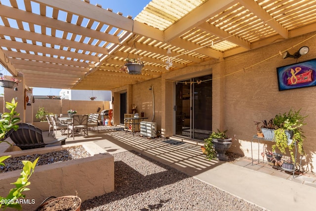 view of patio / terrace featuring a pergola