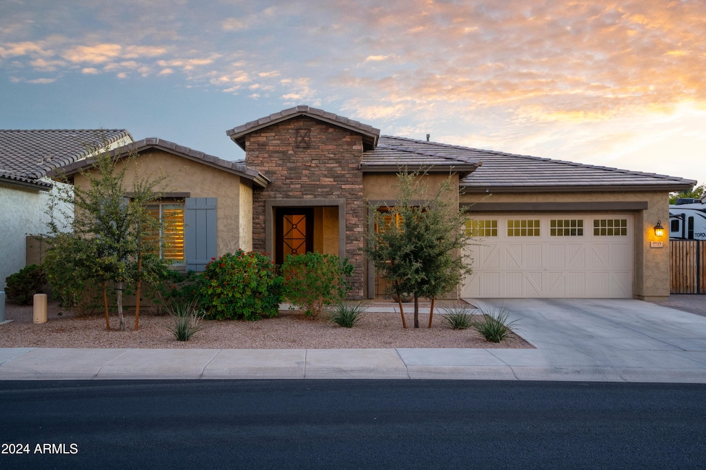 view of front of home featuring a garage