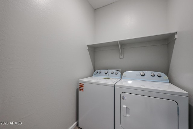 19320 N Diego Way, Maricopa, AZ 85138 - laundry room with washing machine and dryer and baseboards