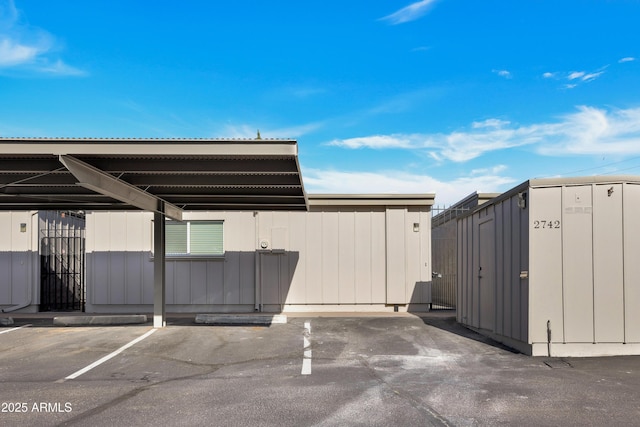 view of covered parking lot