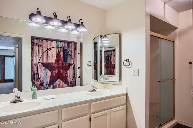 8355 E Via De Los Libros, Scottsdale, AZ 85258 - full bathroom featuring a stall shower and double vanity