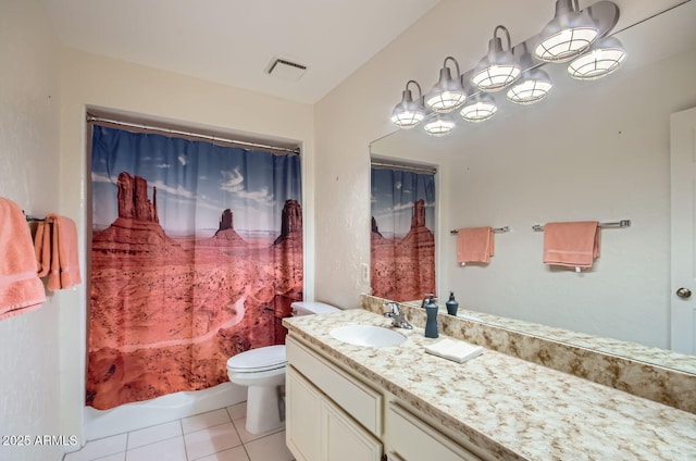 8355 E Via De Los Libros, Scottsdale, AZ 85258 - full bath with vanity, tile patterned flooring, and shower / bath combo with shower curtain