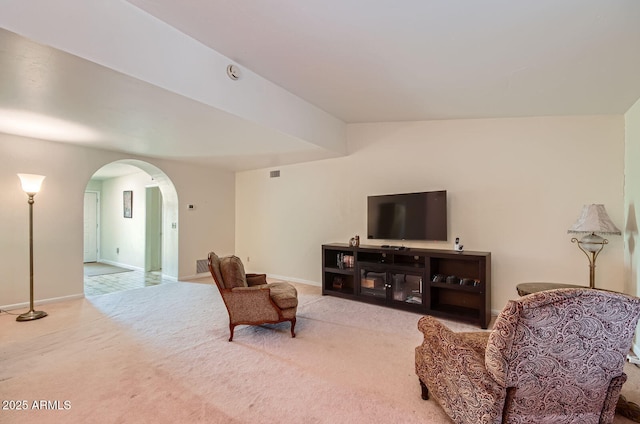 8355 E Via De Los Libros, Scottsdale, AZ 85258 - living area with arched walkways and carpet
