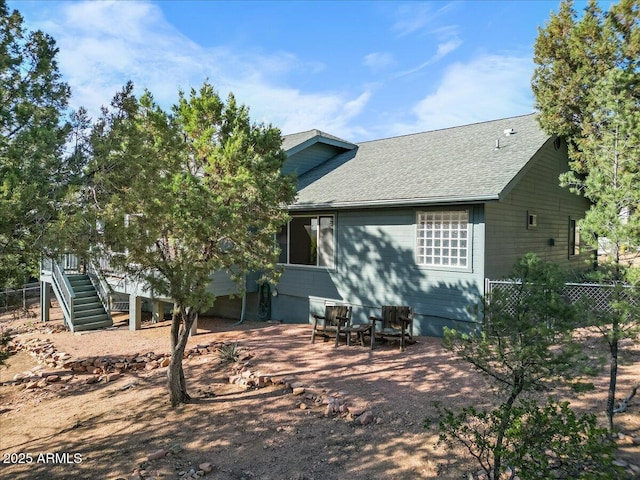 902 S Santa Fe Cir, Payson, AZ 85541 - back of house with roof with shingles and stairs