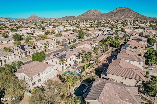 drone / aerial view with a mountain view