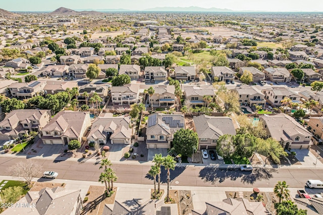 aerial view with a mountain view