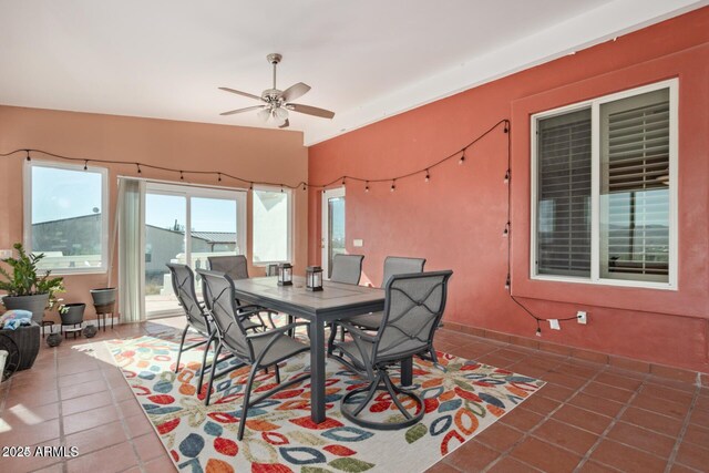 30124 N 174th St, Rio Verde, AZ 85263 - tiled dining room featuring a ceiling fan