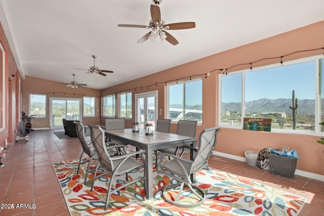30124 N 174th St, Rio Verde, AZ 85263 - sunroom / solarium featuring french doors, a mountain view, and lofted ceiling