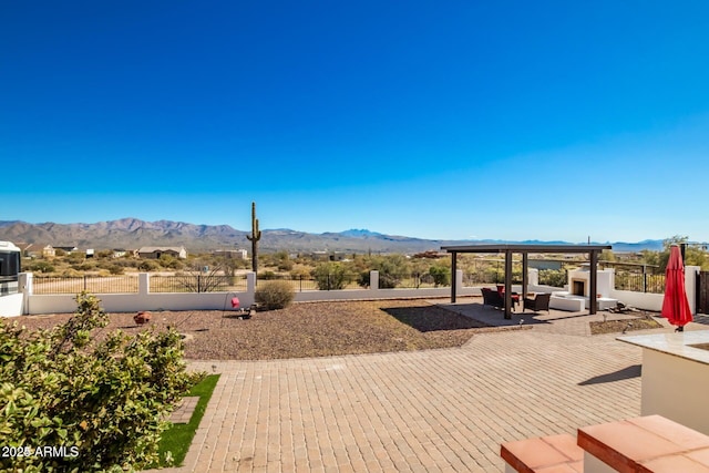 30124 N 174th St, Rio Verde, AZ 85263 - view of patio featuring a mountain view and fence