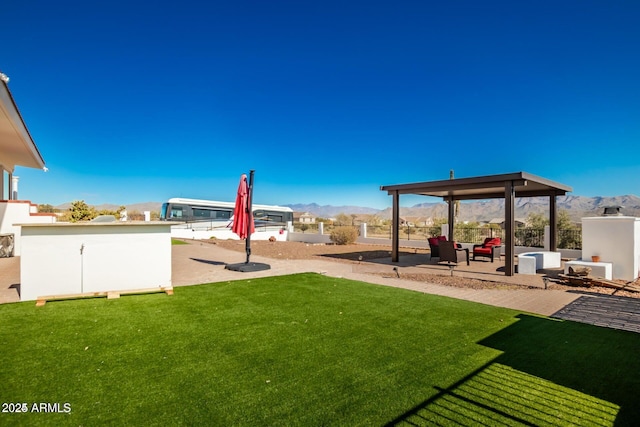 30124 N 174th St, Rio Verde, AZ 85263 - view of yard featuring a mountain view, a patio, and a gazebo