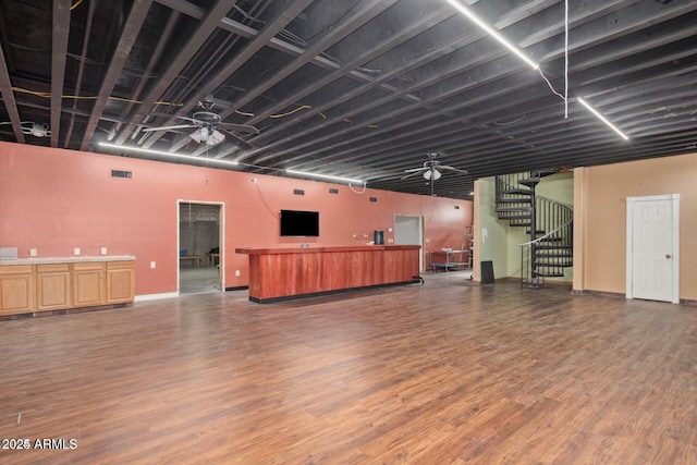 30124 N 174th St, Rio Verde, AZ 85263 - misc room with a ceiling fan, wood finished floors, stairway, and baseboards
