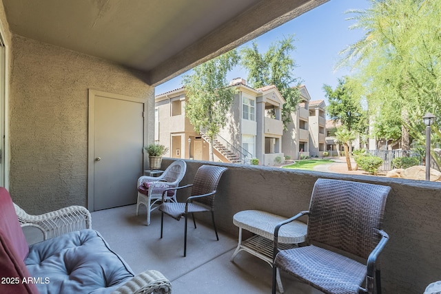 balcony with a residential view
