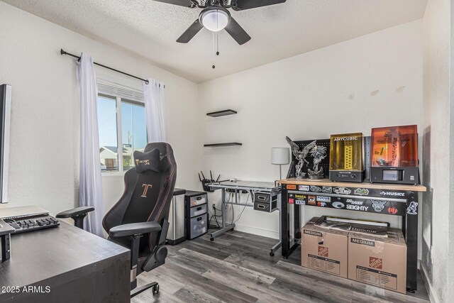 325 E Harmony Ave, Mesa, AZ 85210 - home office with a ceiling fan and wood finished floors