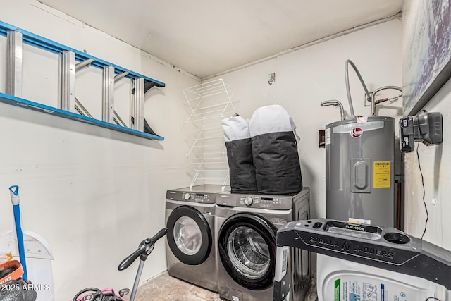 325 E Harmony Ave, Mesa, AZ 85210 - laundry room with electric water heater and washing machine and clothes dryer