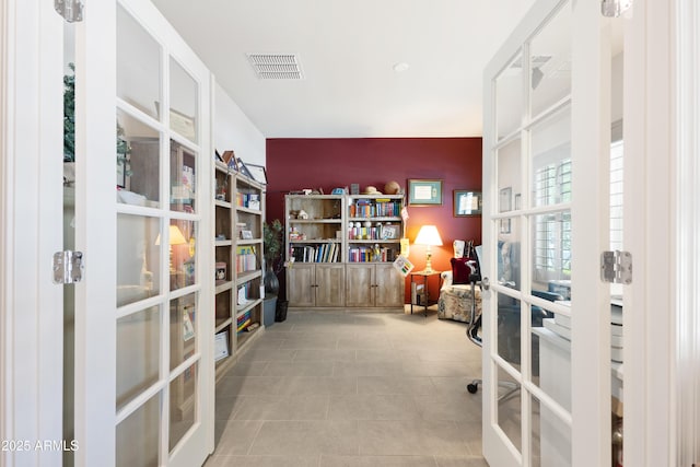 3655 N Astoria Dr, Florence, AZ 85132 - tiled home office featuring french doors and an accent wall