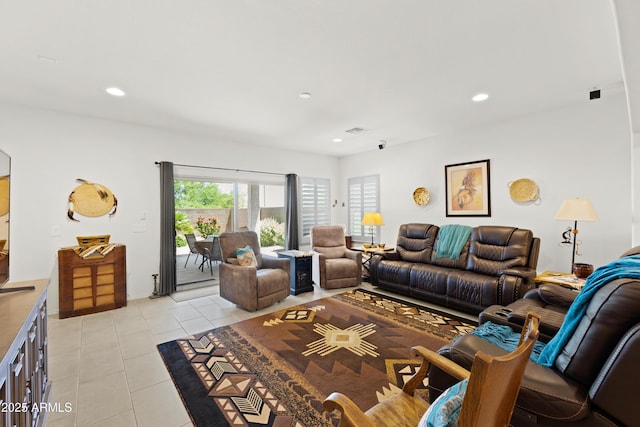 3655 N Astoria Dr, Florence, AZ 85132 - living room with light tile patterned flooring, recessed lighting, and arched walkways