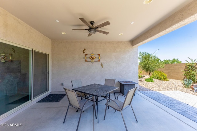 3655 N Astoria Dr, Florence, AZ 85132 - view of patio with a ceiling fan and outdoor dining space