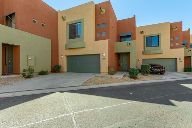 view of building exterior featuring a garage