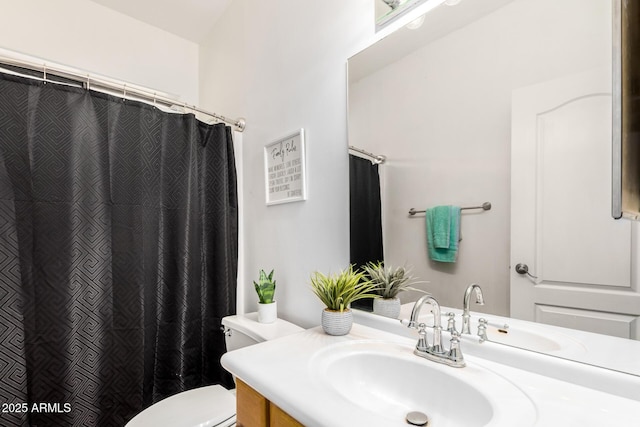 1730 W Adamanda Ct, Phoenix, AZ 85086 - bathroom featuring toilet, vanity, and a shower with curtain