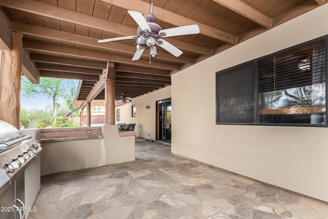 1730 W Adamanda Ct, Phoenix, AZ 85086 - view of patio / terrace with exterior kitchen and ceiling fan
