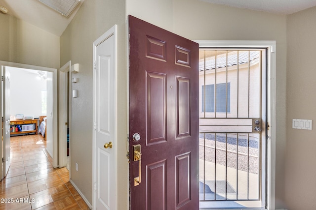 entrance foyer with light parquet flooring