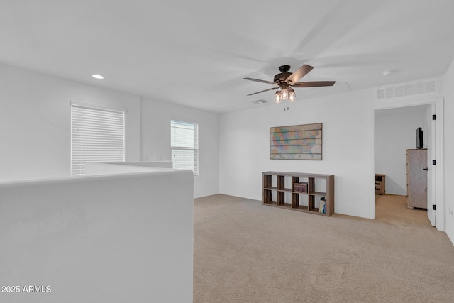 6754 E Via Rancho Rosario, Tucson, AZ 85756 - unfurnished room with a ceiling fan, carpet, and recessed lighting