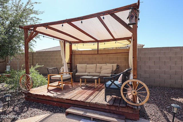 exterior space featuring an outdoor living space